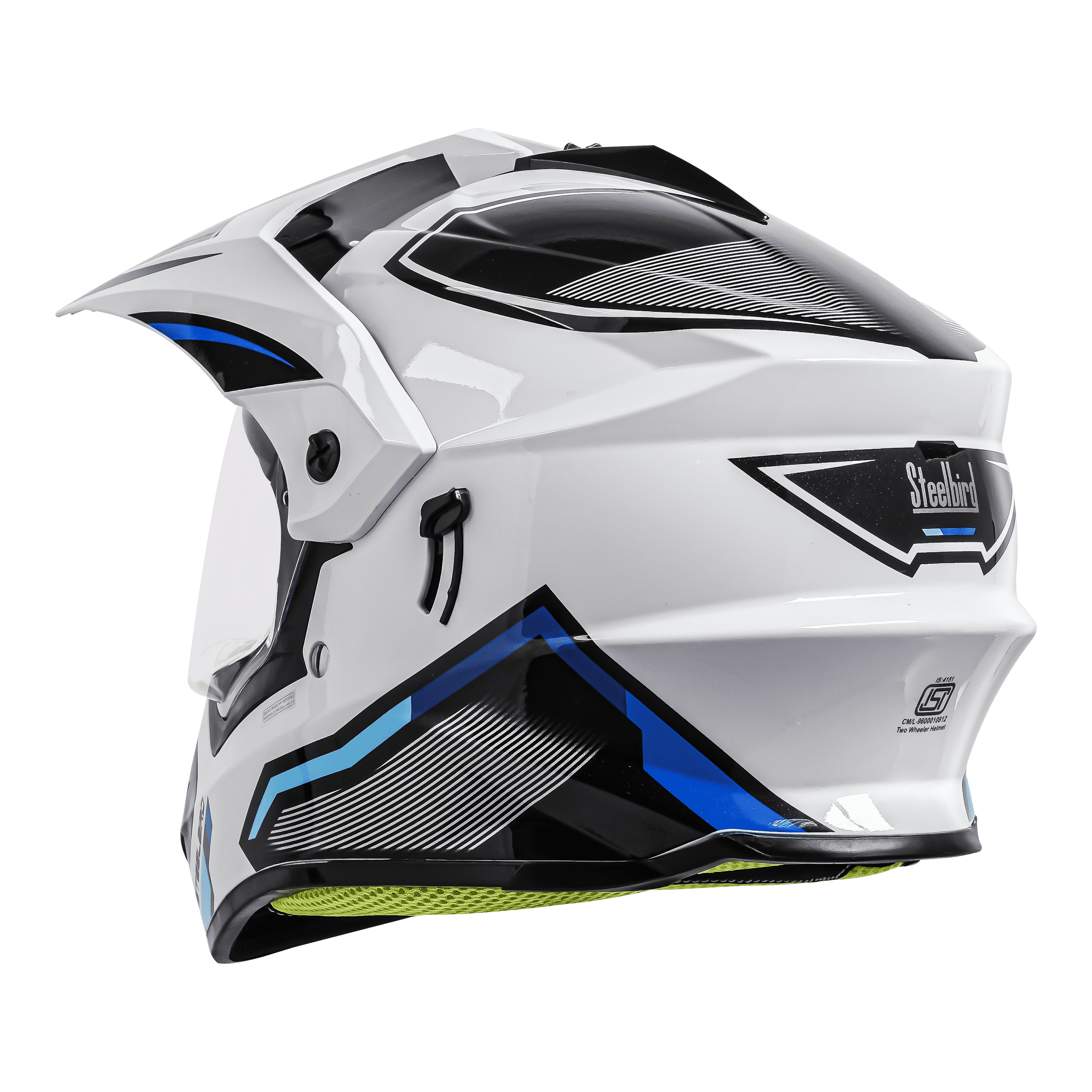 SBH-13 RACER GLOSSY WHITE WITH BLUE